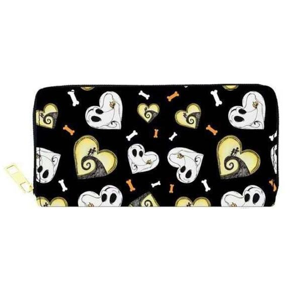Nightmare Before Christmas Billfold Zippered Wallet Skellington (45) - Picture 1 of 2